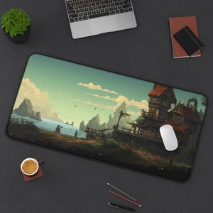 Pixel art mousepad for desk mat for office mousepad for gamer desk mat pixel art adventure mousepad for desk mat with pixel art