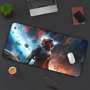 Space gaming mousepad for gamer in space computer desk mat space theme desk-mat for computer and office mouse pad custom mousepad personal