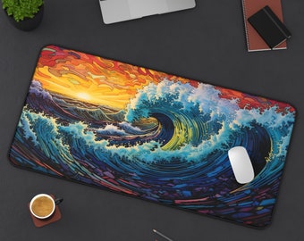 Ocean Gaming Mauspad für Gamer Schreibtischmatte für Computer Schreibtischmatte für Gamer Computerzubehör für Gamer Schreibtischunterlage dark ocean water Motiv