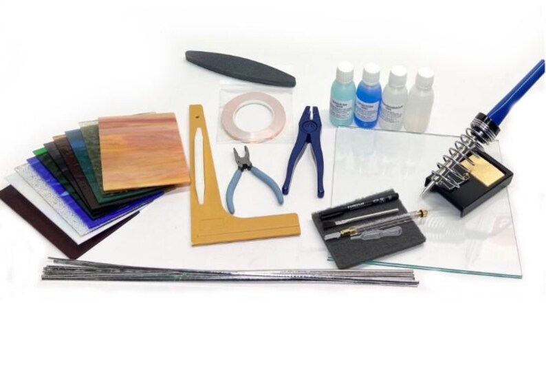 Copper Foil Stained Glass Starter Kit With Free Coloured Glass Pack