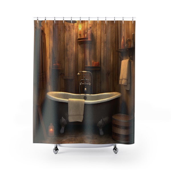 Rustic Log Cabin Curtains Etsy