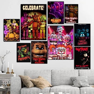 Fnaf Five-night-At-Freddys Anime Game Poster and Print Canvas