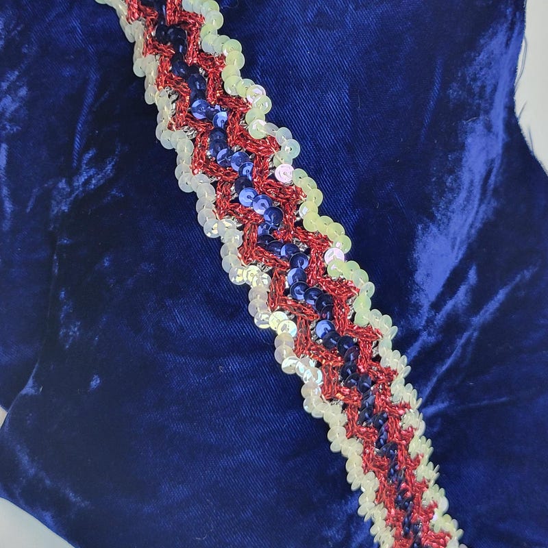Vintage Blue Sequin Trim - Etsy