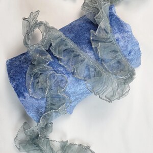 Silver/Grått Volangband i Organza, Vintage