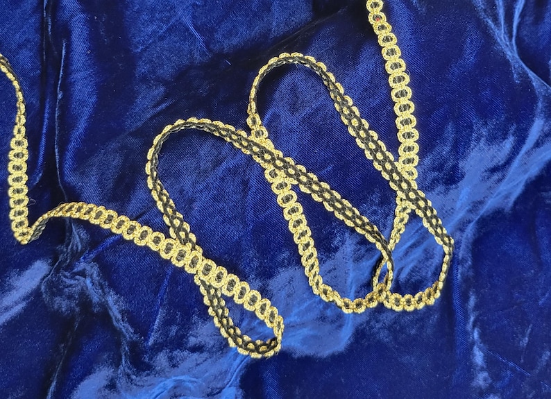 Metallic Gold Gimp With Black Chenille Accents, Vintage - Etsy
