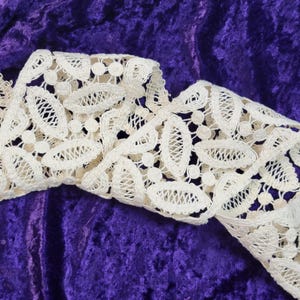Leaf & Berry Wide Cluny Lace, Natural/Beige