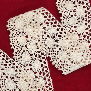 Wide Cotton Cluny Lace, Natural/Beige, Vintage