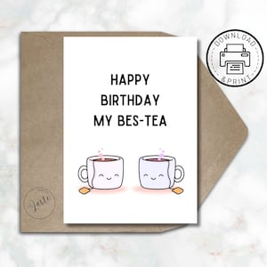 Biglietto di buon compleanno Bestea - Biglietto di compleanno Bestie - Download istantaneo, Download digitale, Biglietto di compleanno digitale, Biglietti d'auguri stampabili 5x7