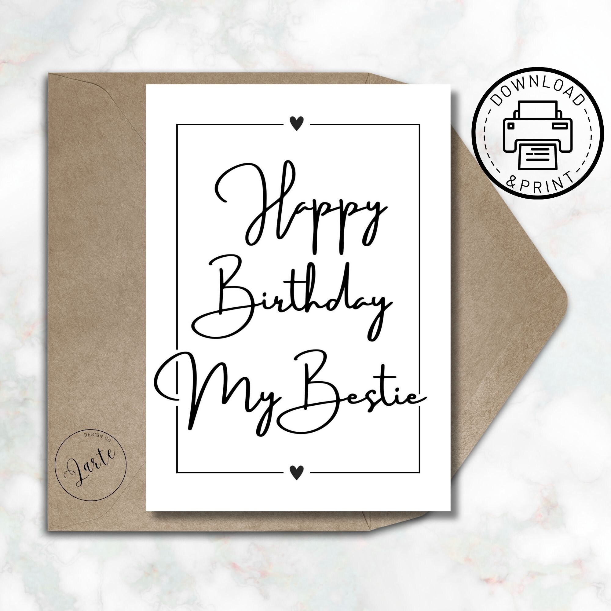 Happy Birthday My Bestie Bestie Birthday Card Instant Download, Digital ...