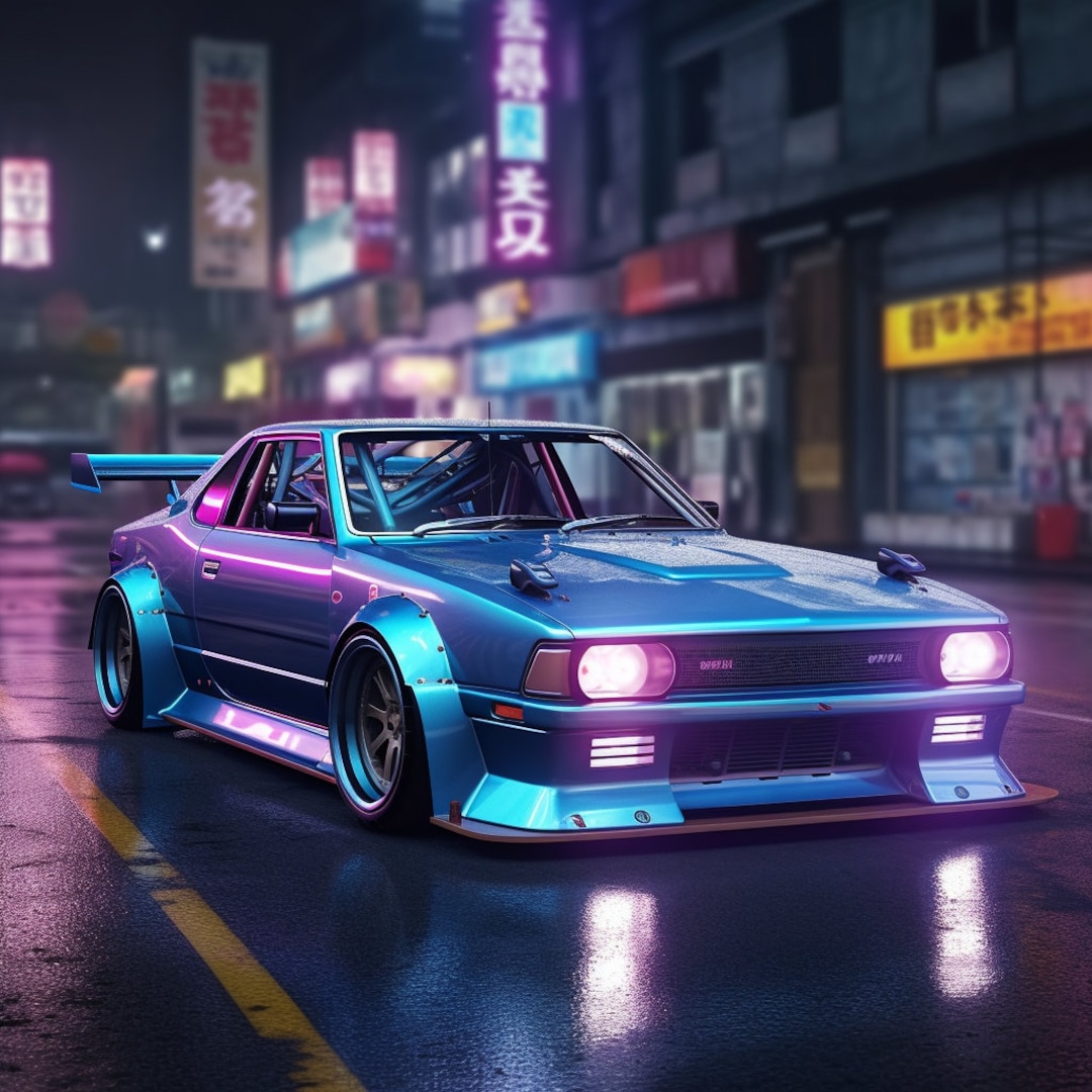 JDM Car Printable Canvas, JDM Car Wall Art, Japanese Drift Car Art, Car Gift Etsy