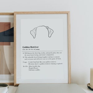 Golden Retriever dog dictionary poster