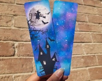 Marcapáginas de casa encantada / Marcapáginas de bruja / Marcapáginas de fantasía / Marcapáginas de Halloween / Marcapáginas hecho a mano