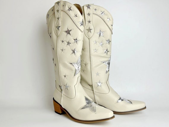cowboy boots beige