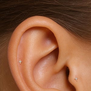 316L Surgical Steel  • Tiny Star stud • Tiny Cz Stud Earring • Minimalist Earring • Dainty Stud Earring
