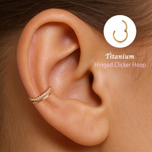 18G/16G Double Titanium Hinged Segment Nose Ring •  Nose Hoop •  Seamless Hinged Clicker Hoop •  Septum Ring • Hoop Earring • Piercing