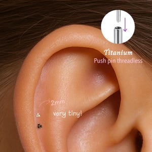 20G/18G/16G Triangle Push pin threadless Labret • Cartilage Earring • Tragus • Conch Stud • Cartilage Stud • Flat back Labret •Titanium stud