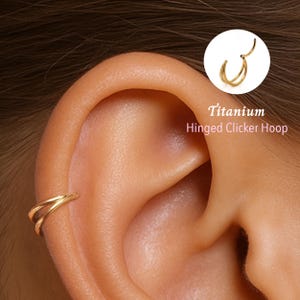 18G/16G titanium dubbel scharnierende neusring • Neusring • Naadloze scharnierende klikring • Septumring • Hoopoorbel