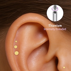 Labret a disco filettato 18G/16G • Orecchino per cartilagine • Trago • Conch Stud • Cartilagine Stud • Labret a fondo piatto