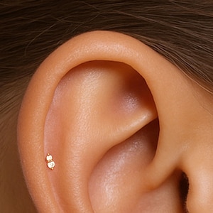 316L Surgical Steel  • Two stone stud • Tiny Cz Stud Earring • Minimalist Earring • Dainty Stud Earring