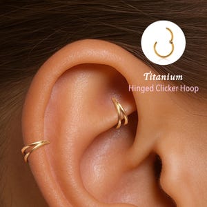 18G / 16G Titan Doppel Scharnier Scharnier Segment Ring • Nasenbügel • Nahtlose Scharnier Clicker Hoop • Septum Ring • Hoop Ohrring