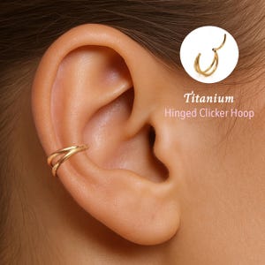 18G/16G Titanium Double Hinged Segment Nose Ring •  Nose Hoop •  Seamless Hinged Clicker Hoop •  Septum Ring •  Hoop Earring