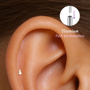 20G/18G/16G Cz Pin Ohrstecker • Knorpel Ohrring • Tragus • Muschel Ohrstecker • Knorpel Ohrstecker • Flachrücken Labret • Titan Ohrstecker