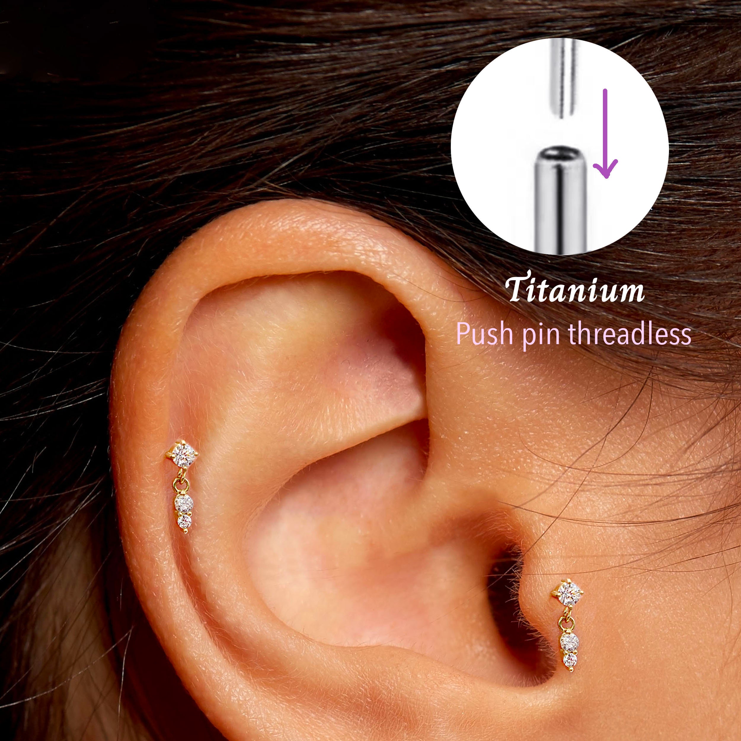 Titanium Cartilage Earring Etsy Canada