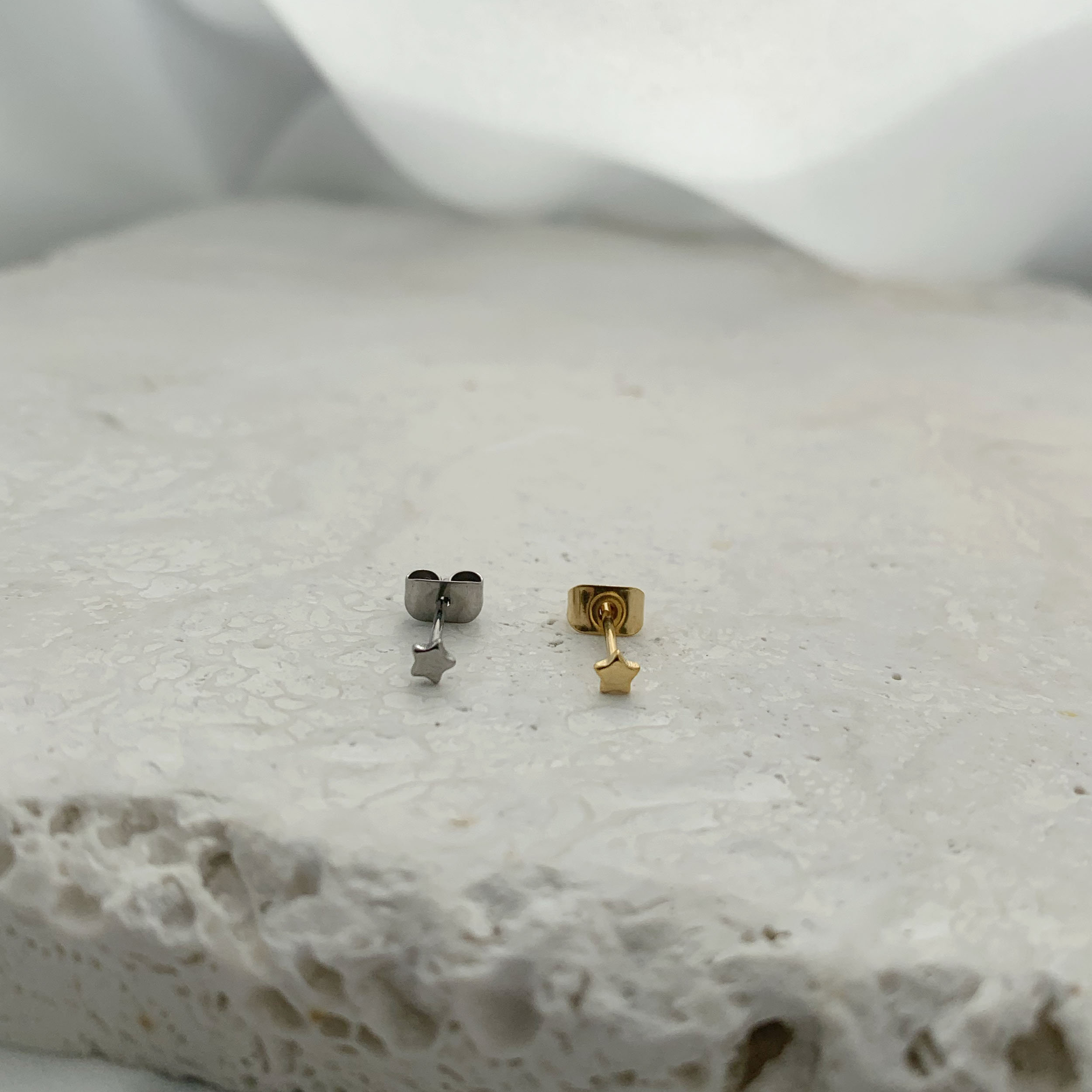 G23 Titanium • Tiny Star Stud • Tiny Stud Earring • Minimalist Earring ...