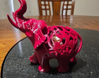 Enchanted Carved Elephant: 3D Printed Figurine