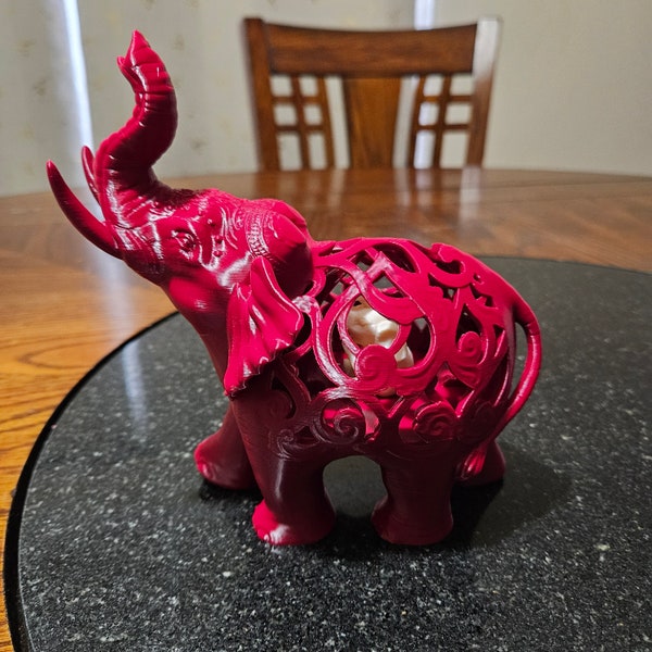 Enchanted Carved Elephant: 3D Printed Figurine