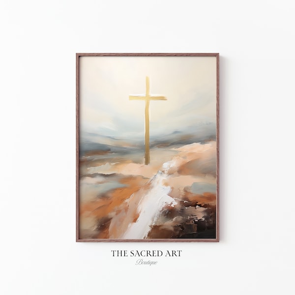 Das Kreuz, Abstrakte christliche Kunst, minimalistisch, digital, Jesus Christus, Jesus Wandkunst, Jesus Druck, Bibel Kunst, Bibel Poster, Jesus Malerei