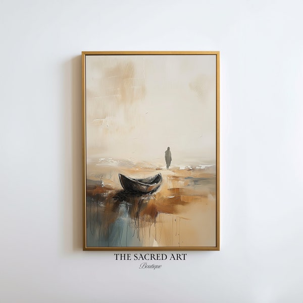 Walk on Water (Peter and Jesus), Jesus Art, Bible Art, Wall Art, Watercolor Painting, Digital Printable Art, Religious Gift, LDS Home Decor