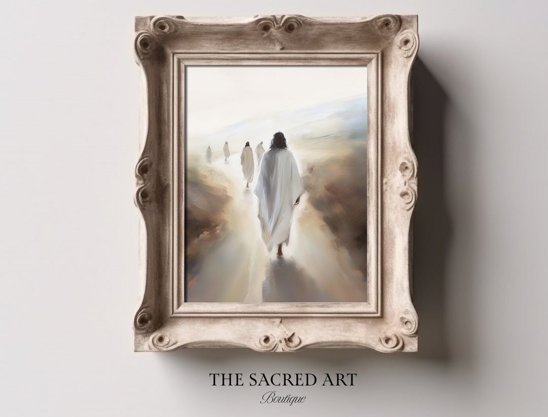 Walk by Faith, Digital Print, Sketch, Jesus Art, Bible Wall Art ...
