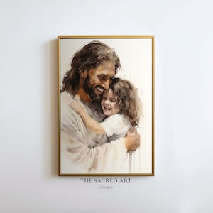 Jesus Smiling Portrait: Watercolor Christ Art, LDS Home Decor (Digital Download)