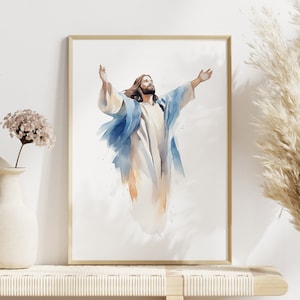 Abide with Me | Jesus Embracing Woman | Christian Art | Bible Painting Wall Art