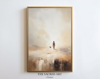 Jesus Leaves the 99: Lost Sheep Watercolor Painting (Digital Download)