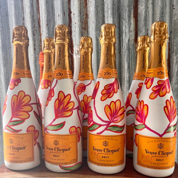 Bridesmaids/Wedding Hand Painted Champagne Bottle ALCOHOL NOT INCLUDED!