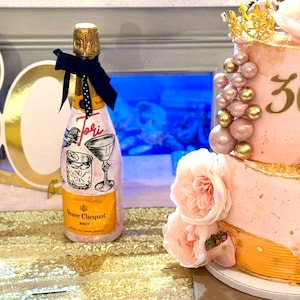 Birthday Hand Painted Champagne Bottle  ALCOHOL NOT INCLUDED!