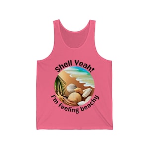 Summer Tank Top, Beach life, Bella Canvas Tank Top, Seashells, Costal Chic, graphic, shells, shore, beach vibe, sand water and shells