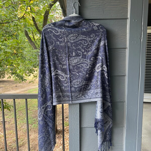 cobalt blue pashmina shawl