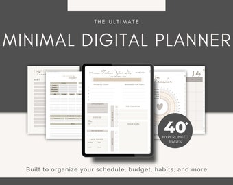Minimal Digital Planner | Goodnotes planner, iPad planner, Notability planner, Dated digital planner, Digital calendar