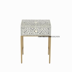 Handmade wooden bone inlay sidetable /bedside / nightstand In modern pattern furniture