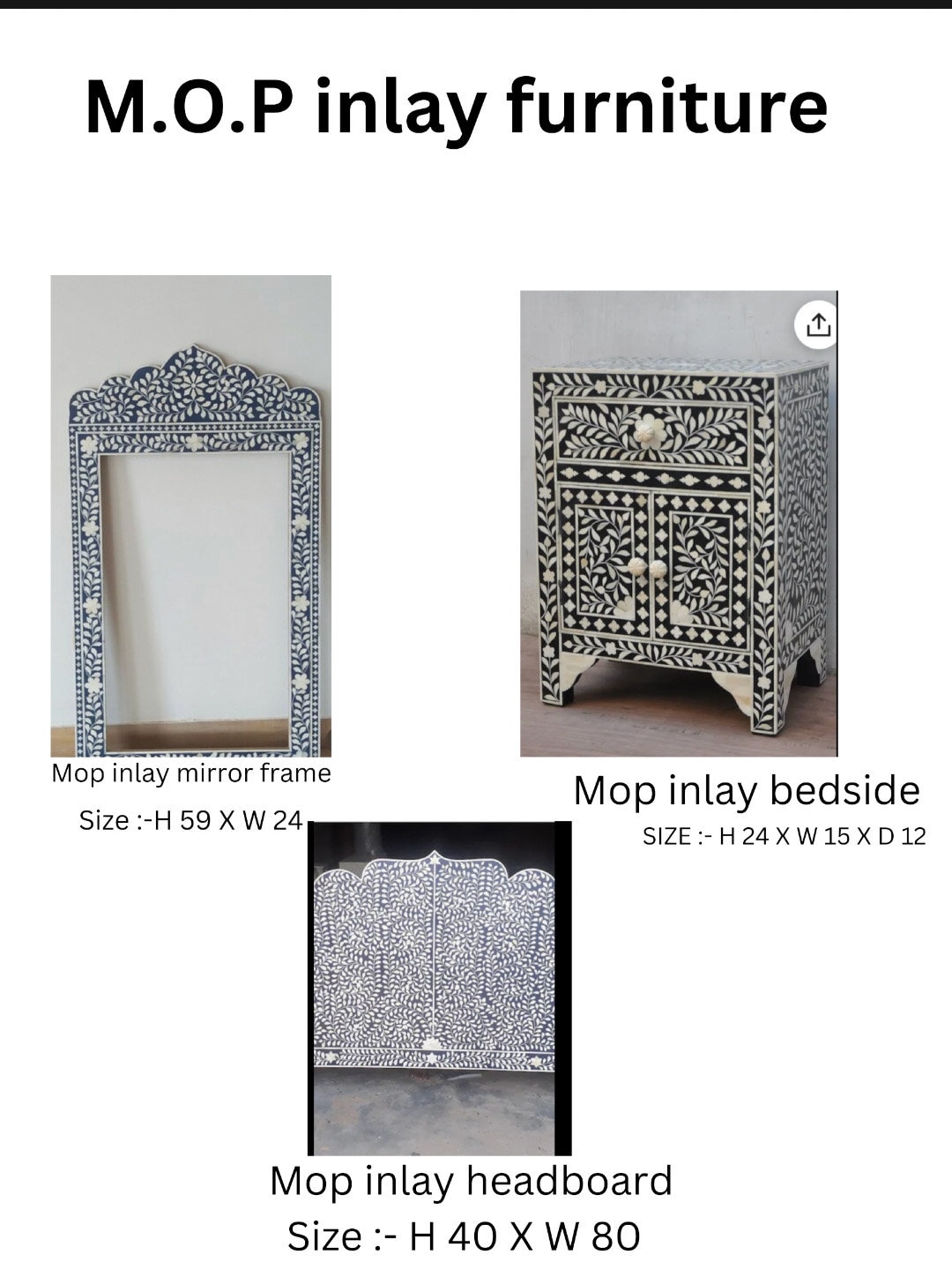 Handmade Wooden Mop Inlay Furniture - Etsy
