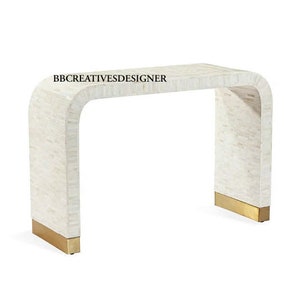 Handmade wooden bone inlay console/ console table / desk / study table / entry way console / inlay console in modern pattern