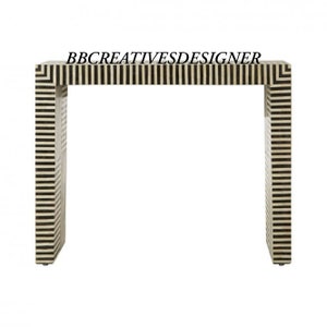 Handgemaakte houten console met beeninleg / consoletafel / bureau / studeertafel / entreeconsole / inlegconsole in modern patroon