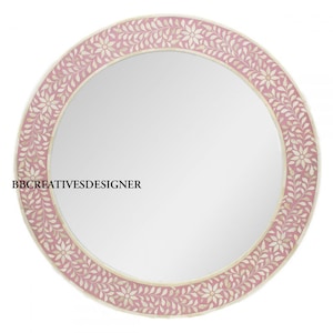 Handmade wooden bone inlay mirror frame / wall decor / wall mirror in modern pattern