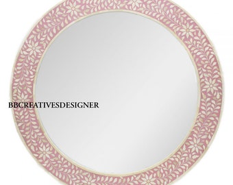 Handgemaakte spiegellijst met ingelegd houten been / wanddecor / wandspiegel in modern patroon