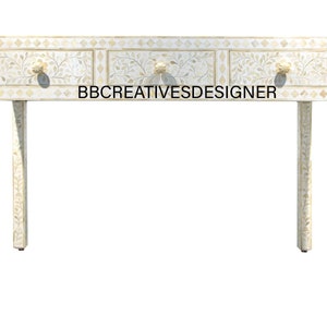 Handmade wooden bone inlay console/ console table / desk / study table / entry way console / inlay console in modern pattern