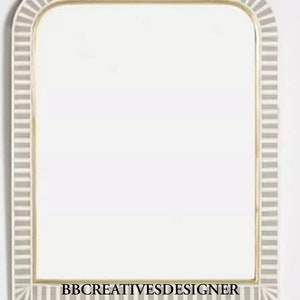 Handmade wooden bone inlay mirror frame / wall decor / wall mirror in modern pattern
