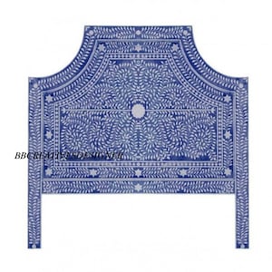 Handmade wooden bone inlay Headboard in modern floral pattern